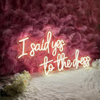 I Said Yes To The Dress Neon Sign Wedding LED Light Sign for Dress Store Wall Decor Bridal Shower Engagement Decor Wedding Party-20inch - Image 3