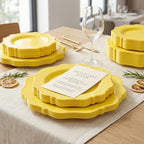 COLOSUS 60PCS Yellow Plastic Plates, Beaded Disposable Plates for Party. - Image 5