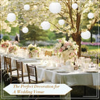 24 Packs White Paper Lanterns 10 Inch Chinese Japanese Hanging Paper Lanterns Lamp Round with Clear Fishing Line DIY Table Centerpiece Decoration for Wedding Birthday Party Baby Shower Indoor Outdoor - Image 6
