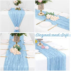 16 Pack Baby Blue Cheesecloth Table Runners 20x120 Inch Gauze Table Runner 10FT Easter Cheese Cloth Table Runner Rustic Sheer Runner for Wedding Baby Shower Birthday Party Table Decor - Image 4