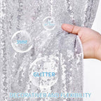 Sequin Backdrop Curtains 6ft x 8ft Silver Background Wedding Decoration - Image 4