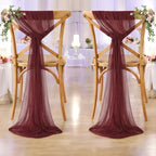 MDS Pack of 200 Chiffon Chair Sashes for Wedding & Event Décor - Burgundy - Image 6