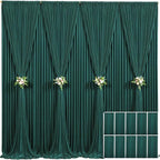10 Panels Hunter Green Backdrop Curtain for Parties Wrinkle Free Dark Green Photo Curtains Backdrop Drapes Fabric Decoration for Weding Baby Shower Birthday Party Photography 50ft(W) x 10ft(H) by Tao-GePartyDecorations
