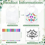 Panitay 100 Pcs DIY Baby Bibs Decorating Kit 50 White Bibs 25 Stencils 24 Markers 1 Baby Shower Game Sign - Image 2