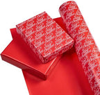 WRAPAHOLIC 30 Inch Jumbo Reversible Red Christmas Wrapping Paper - 30 Inch x 100 Feet Jumbo Roll Merry Christmas and Solid Red Wrapping Paper for Holiday, Party Celebration - Image 2