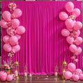 10ft x 10ft Hot Pink Backdrop Curtain for Parties Fuchsia Wrinkle Free Backdrop Drapes Panels for Baby Shower Birthday Photo Photography Polyester Fabric Background Decoration by Suppromo