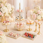 7 Pcs Crystal Cake Display Stand with Mirror, Round Dessert Display Stand - Image 6