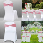 Dusty Pink Chair Sashes 50 Pack Spandex Pink Sashes for Chairs Covers Universal Stretch Chair Sashes Band with Heart Buckle Slider for Wedding Banquet Party Decorations - Image 5