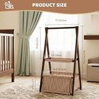 GiftAmaz Wooden Baby Shower Crate Closet, Brown Double-Layered Baby Basket - Image 6