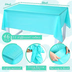 Newwiee 46 Pack Colorful Plastic Tablecloths Bulk 54" x 72" - Image 2