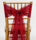 Organza Burgundy Chair Sashes 50 Pack 7x108 inches Sheer Chair Bows for Wedding Party Birthday Banquet Hotel Restaurant Bridal Shower Engagement Event Decorations Tulle Chairs Knots Ties by WENSINL