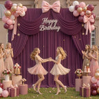 gogoparti 50ft x 12ft Burgundy Wrinkle-Free Backdrop Curtain for Wedding Parties, Thick Polyester 10 Panels 5x12ft for Wedding Birthday Baby Shower Halloween Photography Party Background - Image 5