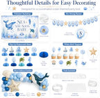Sea You Soon Baby Shower Decorations Kit, Ocean Theme Party Set for Boys - Image 5