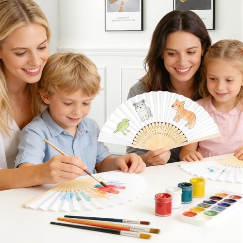 100 Pcs Fans for Wedding Guests, Paper Folding Hand Wedding Fans Bulk for DIY Crafts Wedding Party Gifts Photography Props - Image 4