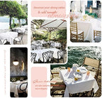 Showgeous 85x85 Inch White Square Tablecloths, Polyester Table Covers - Image 5