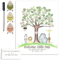 Jungle Safari Baby Shower Fingerprint Tree, Gender Neutral Jungle Safari Animal Thumbprint Tree Set with Ink Pads and Pen, 11x14 Inches by MeganHStudio