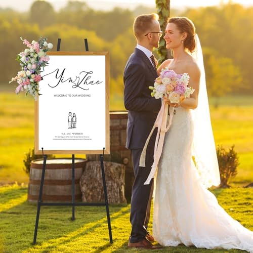 Heavy Duty Large Easel Stand for Mirror Display Wedding Sign(Black 47'') - Image 6