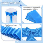 MDS® Pack of 100 Satin Chair Sashes for Wedding & Events – Blue - Image 5