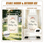 Wedding Welcome Sign Stand, White Sign Holder with Leather Straps - Image 7