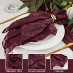 50 Pack Cheesecloth Napkins 20"x20" Burgundy Red Gauze Boho Napkins - Image 2
