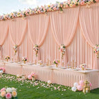 40ft x 10ft Wrinkle Free Blush Pink Wedding Backdrop Curtains for Party Bridal Shower Reception Decorations Blush Pink Fabric Curtain Backdrops Drapes for Photography Baby Shower Birthday Background - Image 4