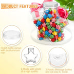 Yinkin 30 Pcs 5.5 oz Star Sand Art Bottles Plastic Clear Bulk, Plastic Lid - Image 4