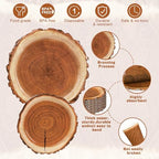 400 Pieces Camping Wood Grain Slice Party Supplies Set Paper Plate Cup Napkin for Camping Woodland Baby Shower Lumberjack Birthday Featuring a Round Wooden Slice Die Cut Edge Design Serve 50 - Image 3