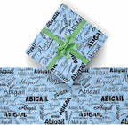 AOFUN Wrapping Paper For Him Custom Name Text Anniversary Wrapping Paper For Her Cute Gifts For Best Friends Kids Christmas Gift Wrap 3 Rolls 58" x 23" - Image 2