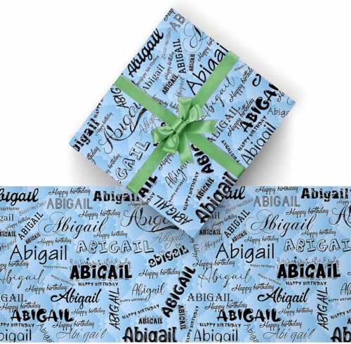 AOFUN Wrapping Paper For Him Custom Name Text Anniversary Wrapping Paper For Her Cute Gifts For Best Friends Kids Christmas Gift Wrap 3 Rolls 58" x 23" - Image 2