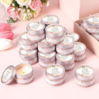 MTLEE Flowers 24 Pcs Baby Shower Party Favors Candles Lavender Scented Baby Shower Favors for Guests Rustic Tealights Candles Gender Reveal Return Gifts(Pink, 1.2 oz) - Image 5