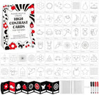 Sinload 57 Pcs Baby DIY High Contrast Card Games Set, Red,Black by Sinload