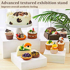 Barydat 8 Pcs Large 13.7" Wood Risers Display, Vintage White - Image 6