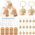 50PCS Gold Rose Flower Key Chains Flower Key Chains and Keyrings for Wedding Party Favors Creative Gifts Decorations or Bridal Shower Keepsakes Party Favors Roses Keychain Souvenirs Bulk by WxzumgPARTYFAVORS