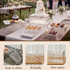 Leinuosen 7 Pcs Large Acrylic Buffet Risers, 8-14" Rectangle, Clear - Image 3