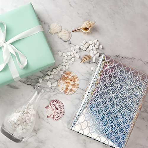 WRAPAHOLIC Jumbo Reversible Mermaid Wrapping Paper - 24 Inch X 100 Feet Jumbo Roll Scale with Colorful Foil Design, Perfect for Birthday, Baby Shower, Mermaid Party - Image 5