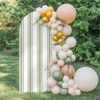 Strip Spandex Arch Backdrop Cover for Balloon Garland, Rustic Farmhouse Strip Green Double-Sided Chiara Backdrop Stand Cover, Elastic Background for Birthday Party, Baby Shower Decor 6.6FT - Image 2