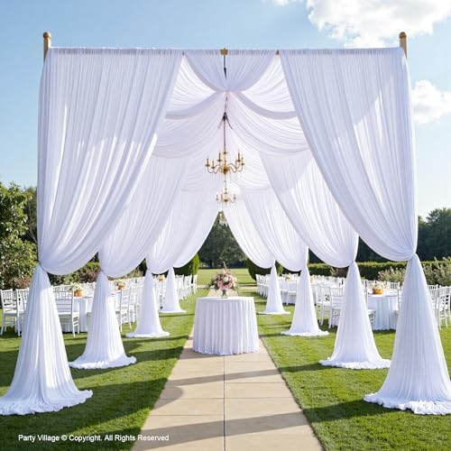 40ft×15ft White Backdrop Curtain for Wedding Parties - Image 3