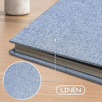 Large Photo Album Scrapbook, Holds 4x6, 8x10 Pictures, Self-Adhesive Pages for Baby, Wedding, Travel & Family Memories, Includes Metallic Pen & Scraper, Light Blue DIY Memory Book for Gifts - Image 4