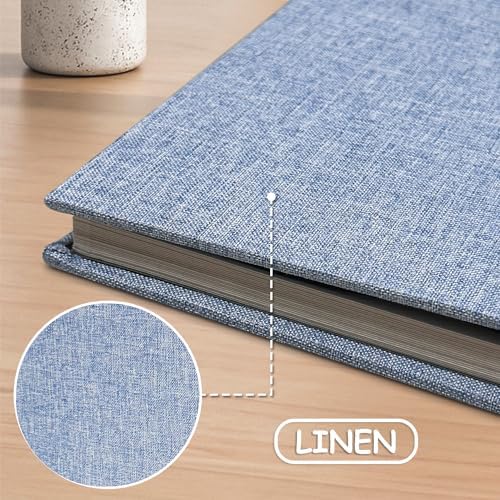 Large Photo Album Scrapbook, Holds 4x6, 8x10 Pictures, Self-Adhesive Pages for Baby, Wedding, Travel & Family Memories, Includes Metallic Pen & Scraper, Light Blue DIY Memory Book for Gifts - Image 4