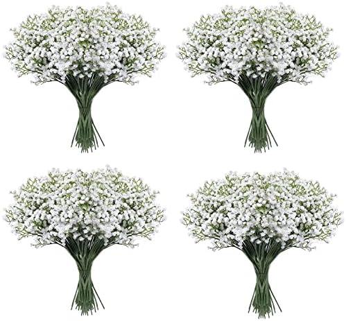Babys Breath Artificial Flowers Bulk 90 Pcs White Gypsophila Faux Flowers by MakeHomeDecorationSimple