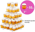 Jusalpha 5 Tier Square Cupcake Stand with Blue Light- Cake Holder for Party - Image 3