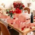 6Pcs Buffet Risers, Valentine's Day Food Risers for Table, Foldable Cake Display Stands, Tall Cardboard Cupcakes Stand for Show Catering Desserts Jewelry Wedding Birthday Party Decoration (Pink) - Image 5