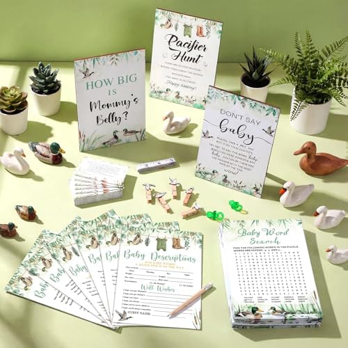 476 Pcs Mallard Duck Baby Shower Games, 9 Style Baby Shower Activities - Image 2