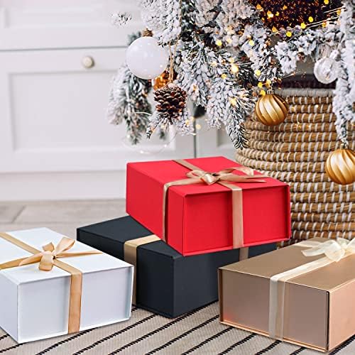 5 Pack 13.5x10x4" Black Magnetic Gift Boxes Bulk with Ribbon&Cards&Filler - Image 5