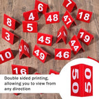 50Pcs Restaurant Table Numbers 1-50, Double Sided Table Number Tents, Red Plastic Tables Numbers for Wedding, Banquets, Party, Food Service - Image 3