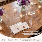 Clear Acrylic Wedding Card Box DIY Kit with Faux Flowers - 10x10x5.7 Inch - Image 4