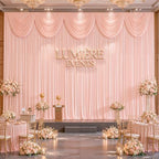 10x10ft Blush Pink Backdrop Curtain Panels for Parties - Wrinkle Free Polyester Photo Curtain Backdrop Wedding Back Drop Fabric Drapes for Party Decorations Background for Photography - Image 2