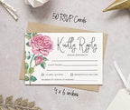 50 Blank RSVP Cards with White Envelopes-Floral Style Response Card-RSVP for Wedding-Rehearsal Dinner-Baby Shower-Bridal Shower-Engagement Party Invitations - Image 4