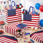 Abbylike 30 Pcs American Flag Gift Bag Patriotic Reusable Non Woven Tote - Image 3