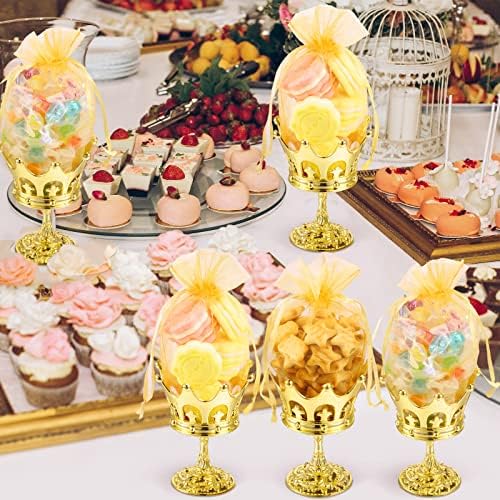 30 Pcs Gold Fillable Crown Goblet with Pouch for Candy Box Container Wedding Party Favor Decorative Candy Storage Container Decoration for Chocolate Cake Dessert and Birthday Baby Shower - Image 4